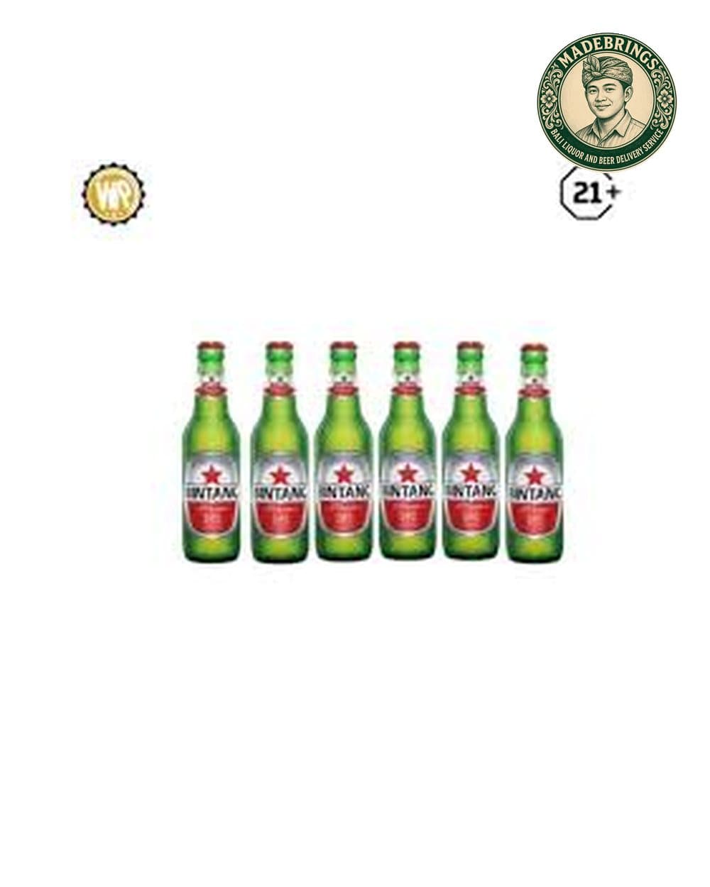 Bintang 330ml six-pack with the MadeBrings emblem