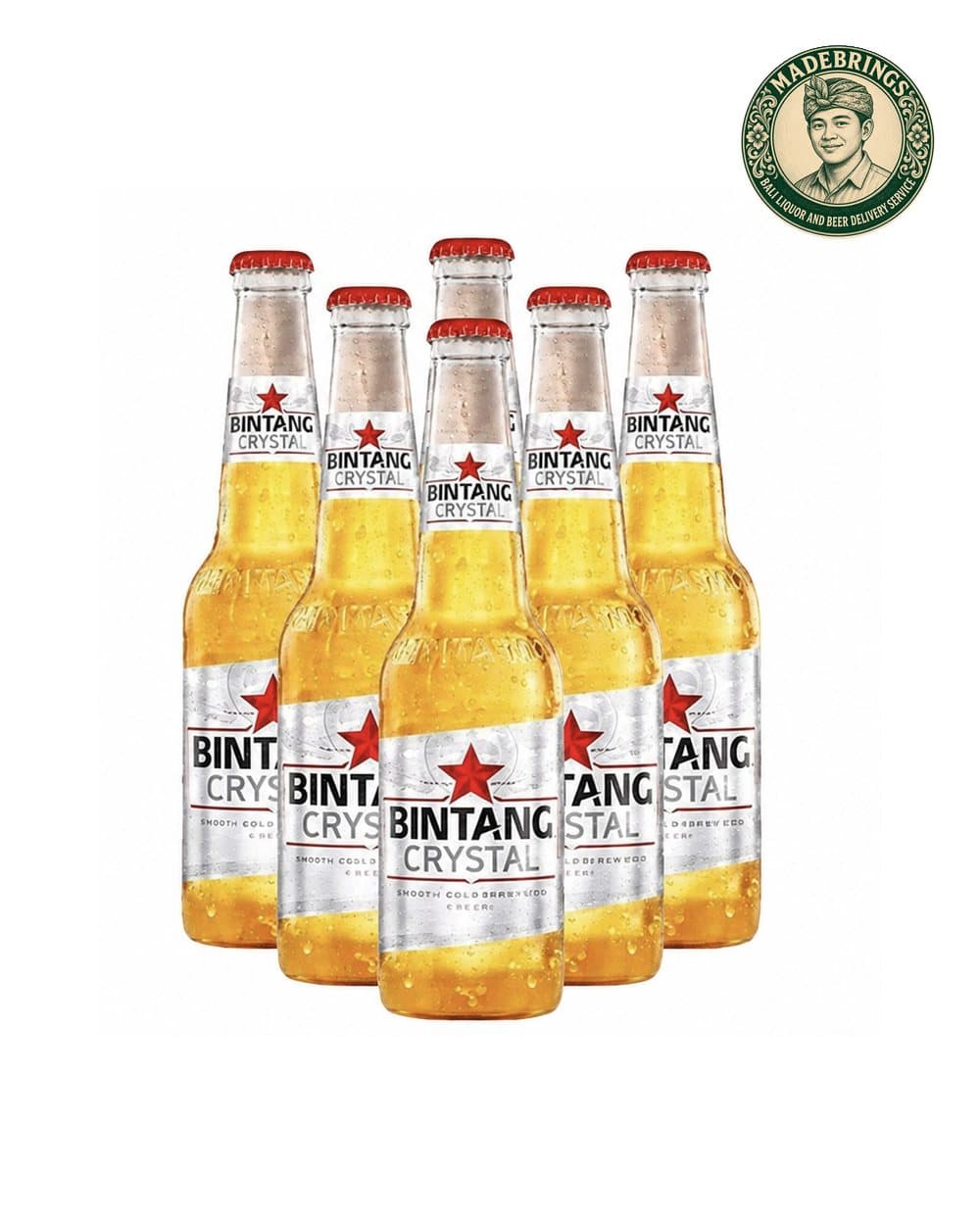 Bintang Crystal 330ml six-pack with the MadeBrings emblem