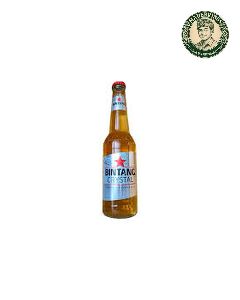 Bintang Crystal 330ml bottle with the MadeBrings emblem