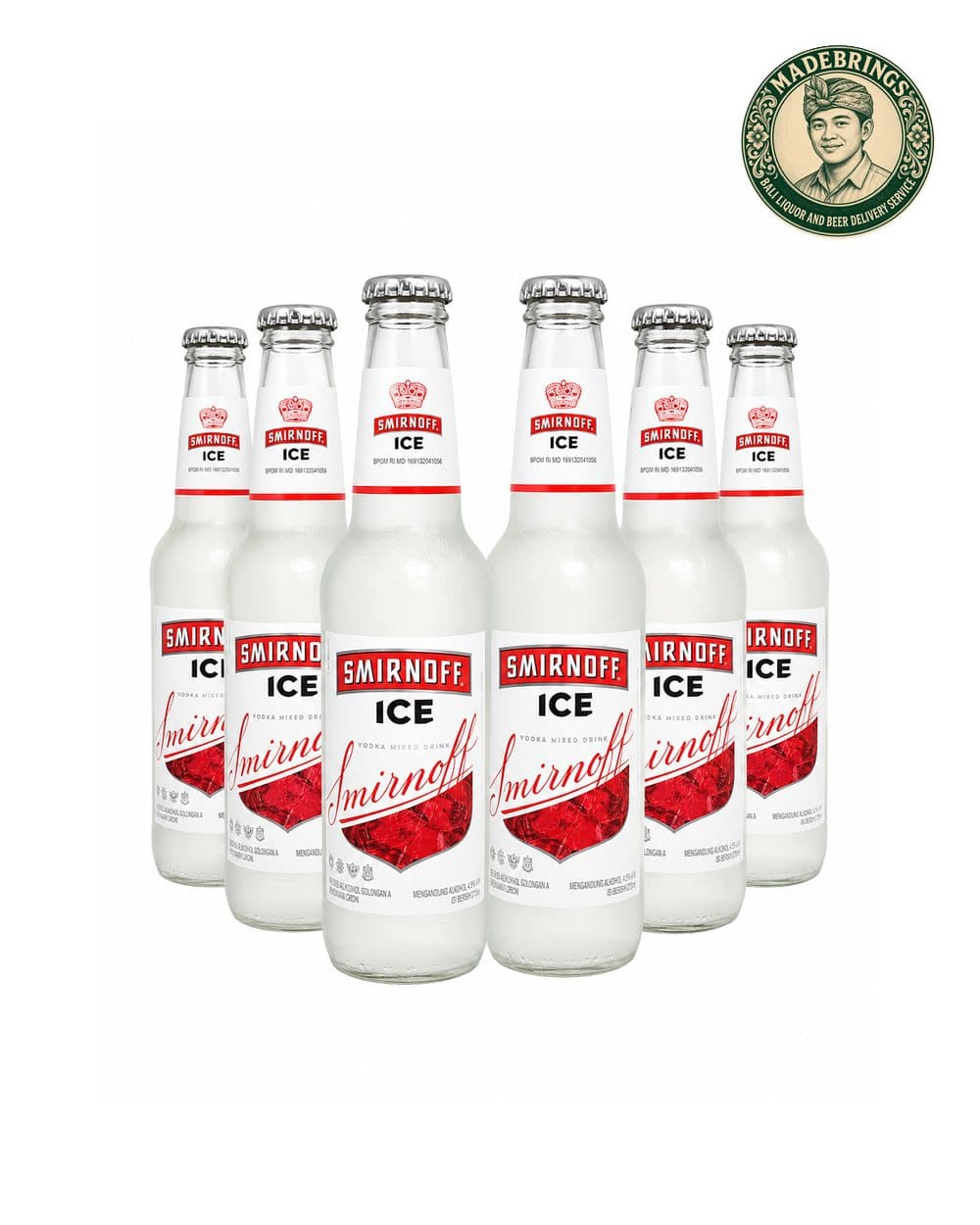 Smirnoff Ice 275ml six-pack with the MadeBrings emblem
