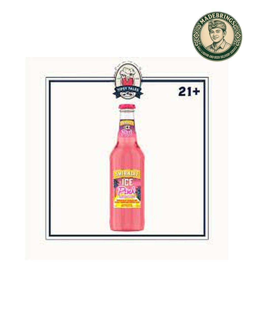 Smirnoff Ice Pink Lemonade 275ml bottle with the MadeBrings emblem